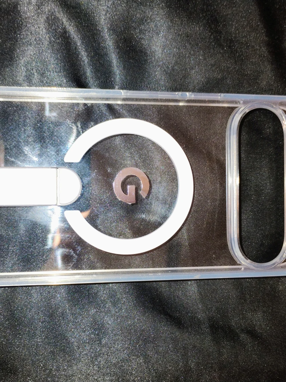 Google Pixel 10 XL Pro Transparent Case w/ White MagRing and Fold-Out Stand